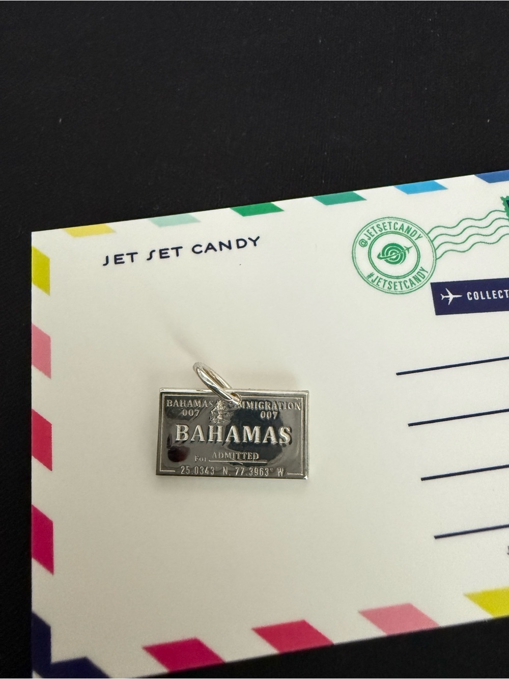 Bahamas Travel Charm Pendant - Silver
